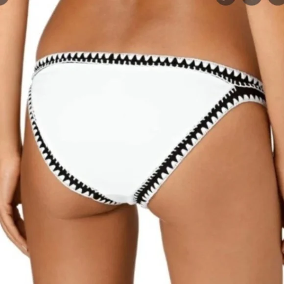 Seafolly summer vibe hipster bikini bottoms white black US 12 - Picture 2 of 8